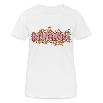 Chemise momie fleurie - Idée cadeau - Cadeau - T-shirt respirant Femme - blanc - Devant - AI Model Female 172 dark (172cm)