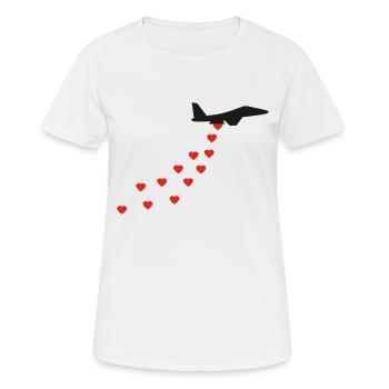 Herz Bomber - Frauen T-Shirt atmungsaktiv - Weiß - Vorne - AI Model Female 172 dark (172cm)