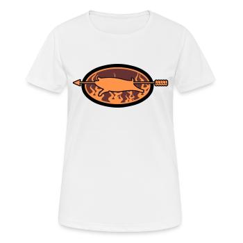 Grilling me softly! - Frauen T-Shirt atmungsaktiv - Weiß - Vorne - AI Model Female 172 dark (172cm)