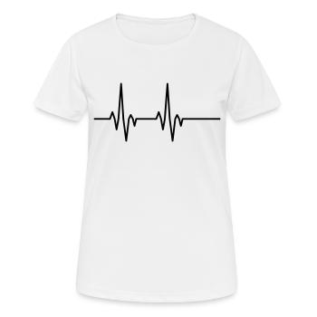 Puls Pulsschlag Herzschlag - Frauen T-Shirt atmungsaktiv - Weiß - Vorne - AI Model Female 172 dark (172cm)