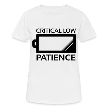 Critical Low Patience - T-shirt respirant Femme - blanc - Devant - AI Model Female 172 dark (172cm)
