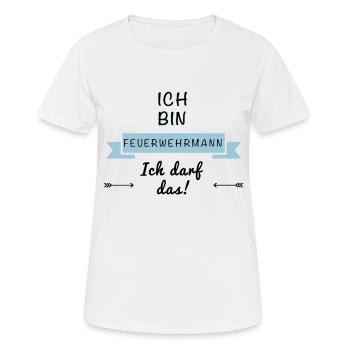 feuerwehrmann - Frauen T-Shirt atmungsaktiv - Weiß - Vorne - AI Model Female 172 dark (172cm)