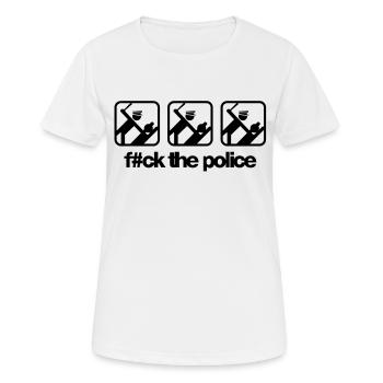 f...k the police - Women's Breathable T-Shirt - white - Front - AI Model Female 172 dark (172cm)