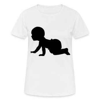 Ombre bébé A - 1 vecteur de couleur - T-shirt respirant Femme - blanc - Devant - AI Model Female 172 dark (172cm)
