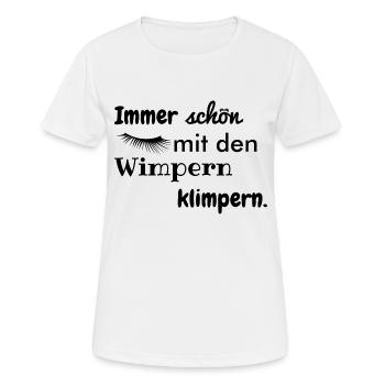 wimpern klimpern - Frauen T-Shirt atmungsaktiv - Weiß - Vorne - AI Model Female 172 dark (172cm)