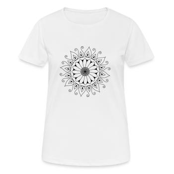 Fleur de mandala 1 - T-shirt respirant Femme - blanc - Devant - AI Model Female 172 dark (172cm)