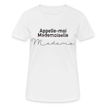 Nenn mich Madam - Frauen T-Shirt atmungsaktiv - Weiß - Vorne - AI Model Female 172 dark (172cm)