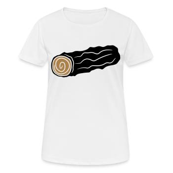 bois de tronc d'arbre bois de chauffage huette holzscheit r - T-shirt respirant Femme - blanc - Devant - AI Model Female 172 dark (172cm)