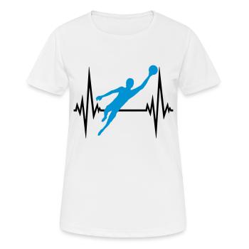 frequenz puls herzschlag torwart torhueter halten - Frauen T-Shirt atmungsaktiv - Weiß - Vorne - AI Model Female 172 dark (172cm)