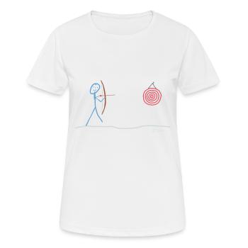 Archery, stick man leisure sport arrow - Women's Breathable T-Shirt - white - Front - AI Model Female 172 dark (172cm)