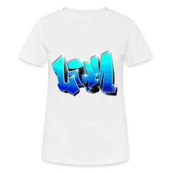 LIAM graffiti Blue - Women's Breathable T-Shirt - white - Front - AI Model Female 172 dark (172cm)
