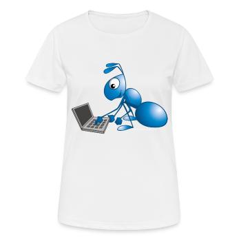 Ant with Laptop - T-shirt respirant Femme - blanc - Devant - AI Model Female 172 dark (172cm)