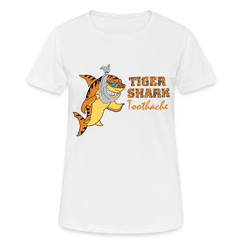 Tigerhai mit Zahnschmerzen - Frauen T-Shirt atmungsaktiv - Weiß - Vorne - AI Model Female 172 dark (172cm)