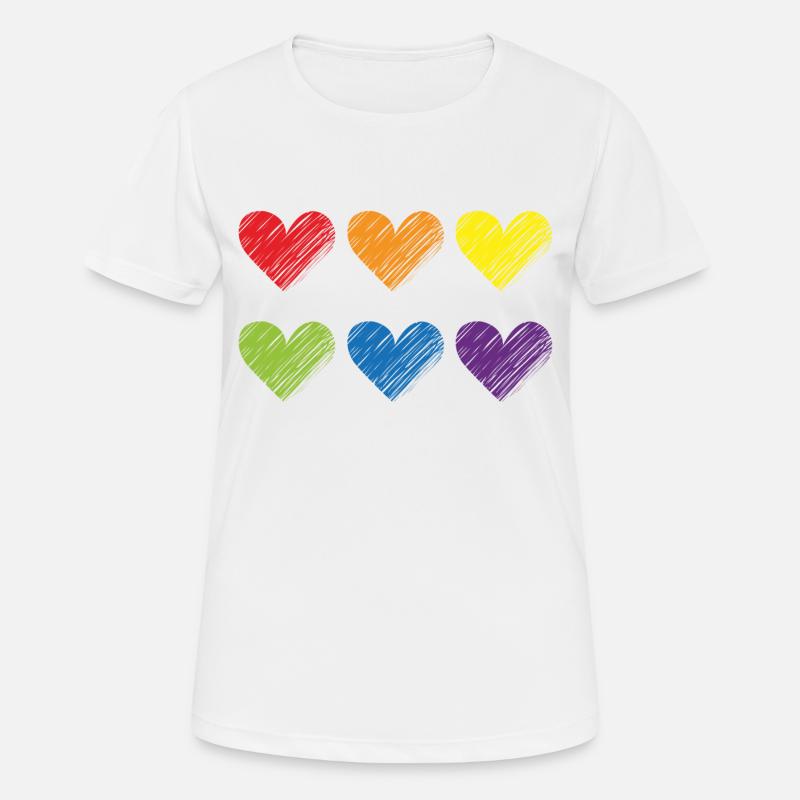 Pride Hearts - Women's Breathable T-Shirt - white