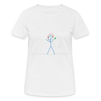 Listen to music stick figures, headphones hobby - Women's Breathable T-Shirt - white - Front - AI Model Female 172 dark (172cm)