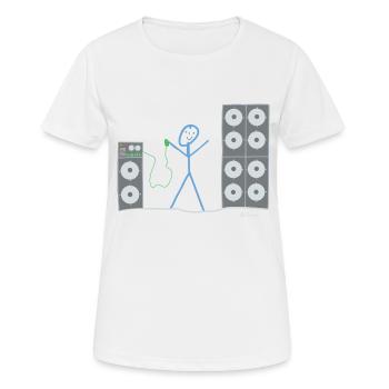 Listen to music stick figures, speaker sounds - Women's Breathable T-Shirt - white - Front - AI Model Female 172 dark (172cm)