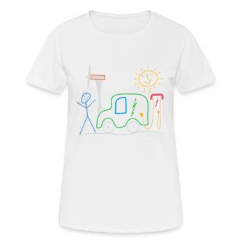 Véhicule électrique Traits-barres Mobilité Électricité Énergie - T-shirt respirant Femme - blanc - Devant - AI Model Female 172 dark (172cm)