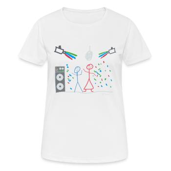 Tanzpaar Strichmännchen, Party Disco Tanz Licht - Frauen T-Shirt atmungsaktiv - Weiß - Vorne - AI Model Female 172 dark (172cm)