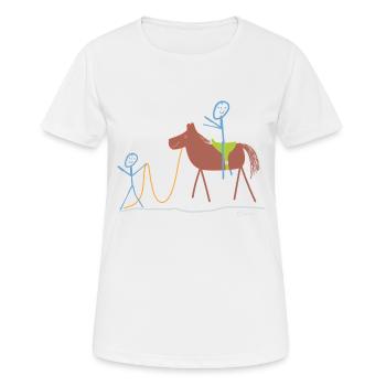 Instructeur d’équitation Strichmänchen, Team Club Team - T-shirt respirant Femme - blanc - Devant - AI Model Female 172 dark (172cm)