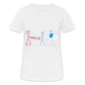 Sauvetage Strichmännchen Urgence Urgence Intervention urgence - T-shirt respirant Femme - blanc - Devant - AI Model Female 172 dark (172cm)