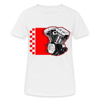 Moteur v - T-shirt respirant Femme - blanc - Devant - AI Model Female 172 dark (172cm)