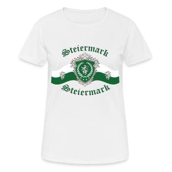 Steiermark Wappen - Frauen T-Shirt atmungsaktiv - Weiß - Vorne - AI Model Female 172 dark (172cm)