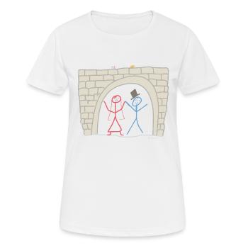 Marry stick figure, feast couple wife husband - Women's Breathable T-Shirt - white - Front - AI Model Female 172 dark (172cm)