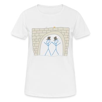 Stick Figure Same-sex marriage love - Women's Breathable T-Shirt - white - Front - AI Model Female 172 dark (172cm)