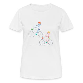 Strichmännchen Radfahrern, Fahrrad Bike Sport Tun - Frauen T-Shirt atmungsaktiv - Weiß - Vorne - AI Model Female 172 dark (172cm)