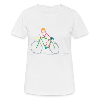 Figure de bâton de vélo femme mobilité durable - T-shirt respirant Femme - blanc - Devant - AI Model Female 172 dark (172cm)