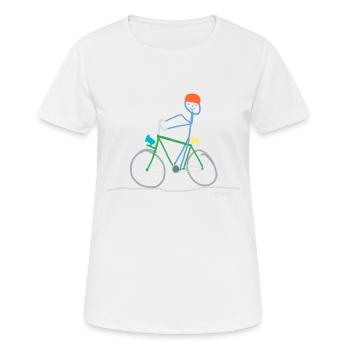 Figurine de vélo, mobilité durable - T-shirt respirant Femme - blanc - Devant - AI Model Female 172 dark (172cm)