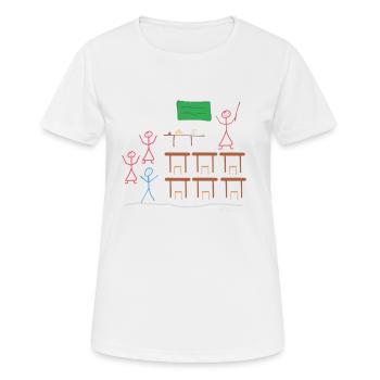 Schülerin Strichmännnchen, Schulklasse lustig job - Frauen T-Shirt atmungsaktiv - Weiß - Vorne - AI Model Female 172 dark (172cm)