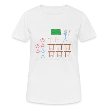 Stick figure school class lesson break work - Women's Breathable T-Shirt - white - Front - AI Model Female 172 dark (172cm)