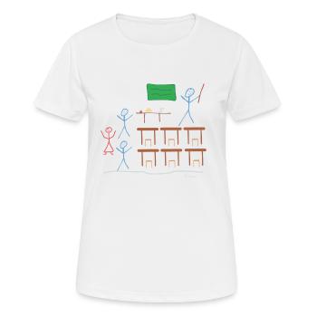 Stick Figure Class, école secondaire - T-shirt respirant Femme - blanc - Devant - AI Model Female 172 dark (172cm)