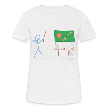 Teacher pupil stickman biology nature - Women's Breathable T-Shirt - white - Front - AI Model Female 172 dark (172cm)