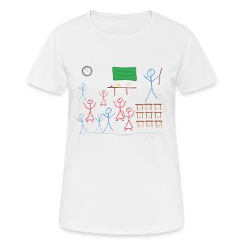 Schulklasse Strichmännchen, Lehrer Schüler Seminar - Frauen T-Shirt atmungsaktiv - Weiß - Vorne - AI Model Female 172 dark (172cm)