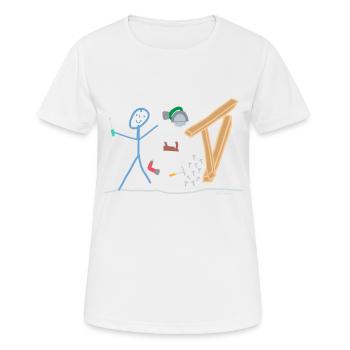 Bois artisans homme à traits, bricoleur nature travail - T-shirt respirant Femme - blanc - Devant - AI Model Female 172 dark (172cm)