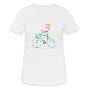Conducteur de vélo Stick Figure Sports Trafic de vélo - T-shirt respirant Femme - blanc - Devant - AI Model Female 172 dark (172cm)