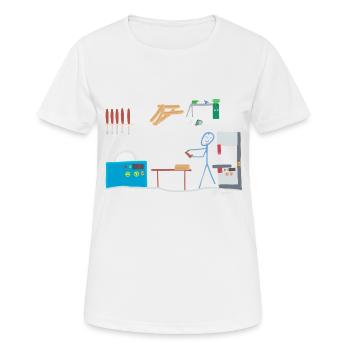 Menuisier menuisier chiffre en bois - T-shirt respirant Femme - blanc - Devant - AI Model Female 172 dark (172cm)