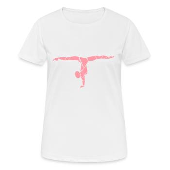 Dessin de gymnastique - T-shirt respirant Femme - blanc - Devant - AI Model Female 172 dark (172cm)