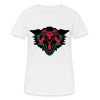 Wolf Controller Spiele Auge Joystick Geek - Frauen T-Shirt atmungsaktiv - Weiß - Vorne - AI Model Female 172 dark (172cm)