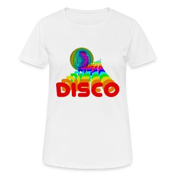 Disko - Frauen T-Shirt atmungsaktiv - Weiß - Vorne - AI Model Female 172 dark (172cm)