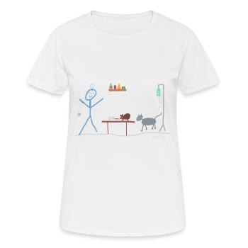 Tierarzt Strichmännchen Katze Maus Haustier Job - Frauen T-Shirt atmungsaktiv - Weiß - Vorne - AI Model Female 172 dark (172cm)