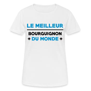 Bourgogne / Bourguignon / Bourguignonne / Région - T-shirt respirant Femme - blanc - Devant - AI Model Female 172 dark (172cm)