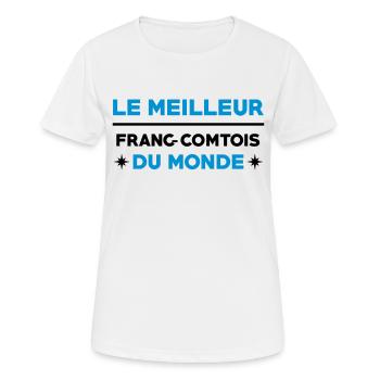 Franche-comté / Franc-Comtois / Franc-Comtoise - T-shirt respirant Femme - blanc - Devant - AI Model Female 172 dark (172cm)