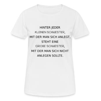Kleine und große Schwester - Frauen T-Shirt atmungsaktiv - Weiß - Vorne - AI Model Female 172 dark (172cm)