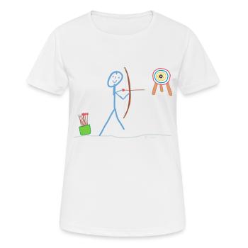 Archery Stick Figure Arrow Target Master - Women's Breathable T-Shirt - white - Front - AI Model Female 172 dark (172cm)
