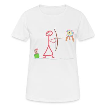Archery Stick figure Stick woman Sport - Women's Breathable T-Shirt - white - Front - AI Model Female 172 dark (172cm)