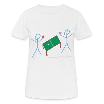 Ping pong jeu de ping-pong - T-shirt respirant Femme - blanc - Devant - AI Model Female 172 dark (172cm)