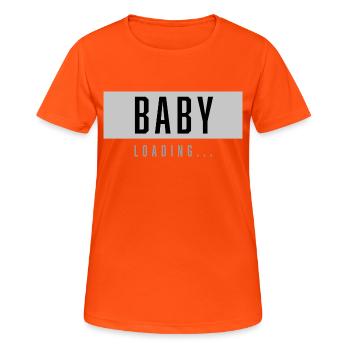 01 - Bébé - Chargement - T-shirt respirant Femme - orange néon - Devant - AI Model Female 172 dark (172cm)